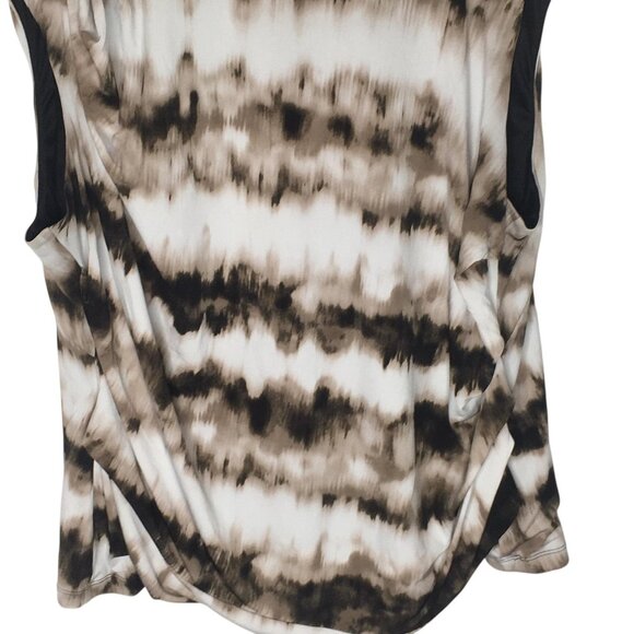 Calvin Klein Shirt Womens 3X Ruched Stretch Sleeveless Abstract Print Plus Size - Picture 4 of 14